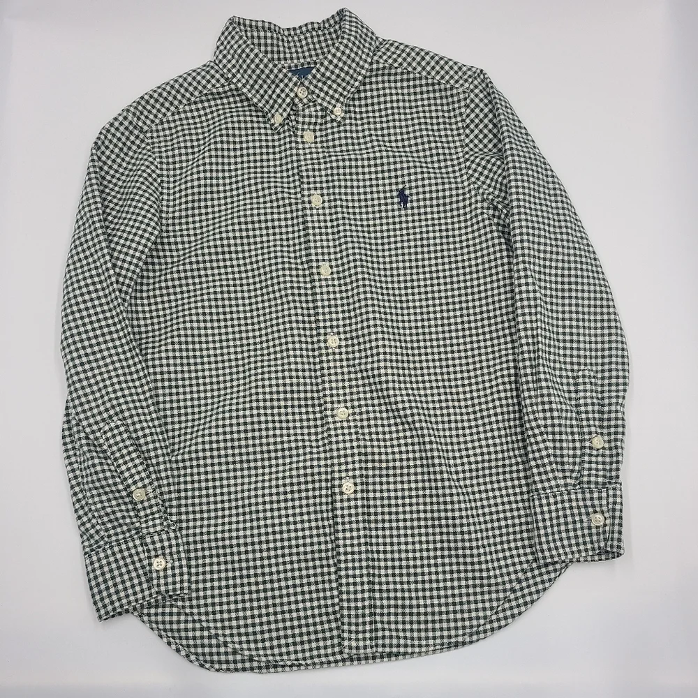 Ralph Lauren boys' gingham oxford shirt size M